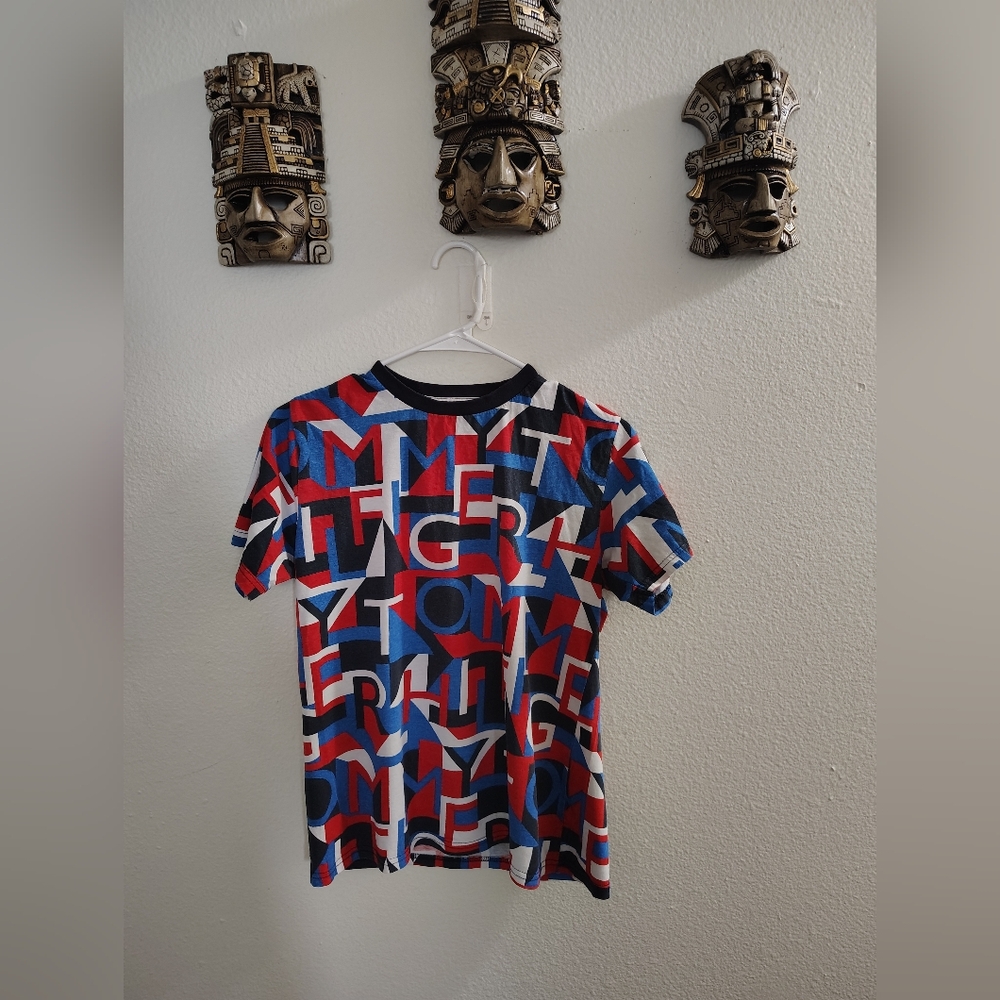 Tommy Hilfiger Red, Blue, and White Graphic Tee